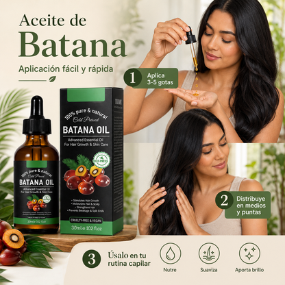 BatanaGlow™- Aceite de Batana 100% Puro — Cabello Más Suave y Brillante desde Casa ✨