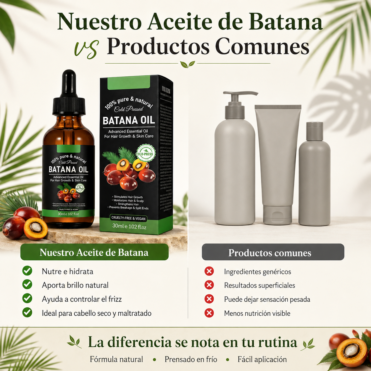 BatanaGlow™- Aceite de Batana 100% Puro — Cabello Más Suave y Brillante desde Casa ✨
