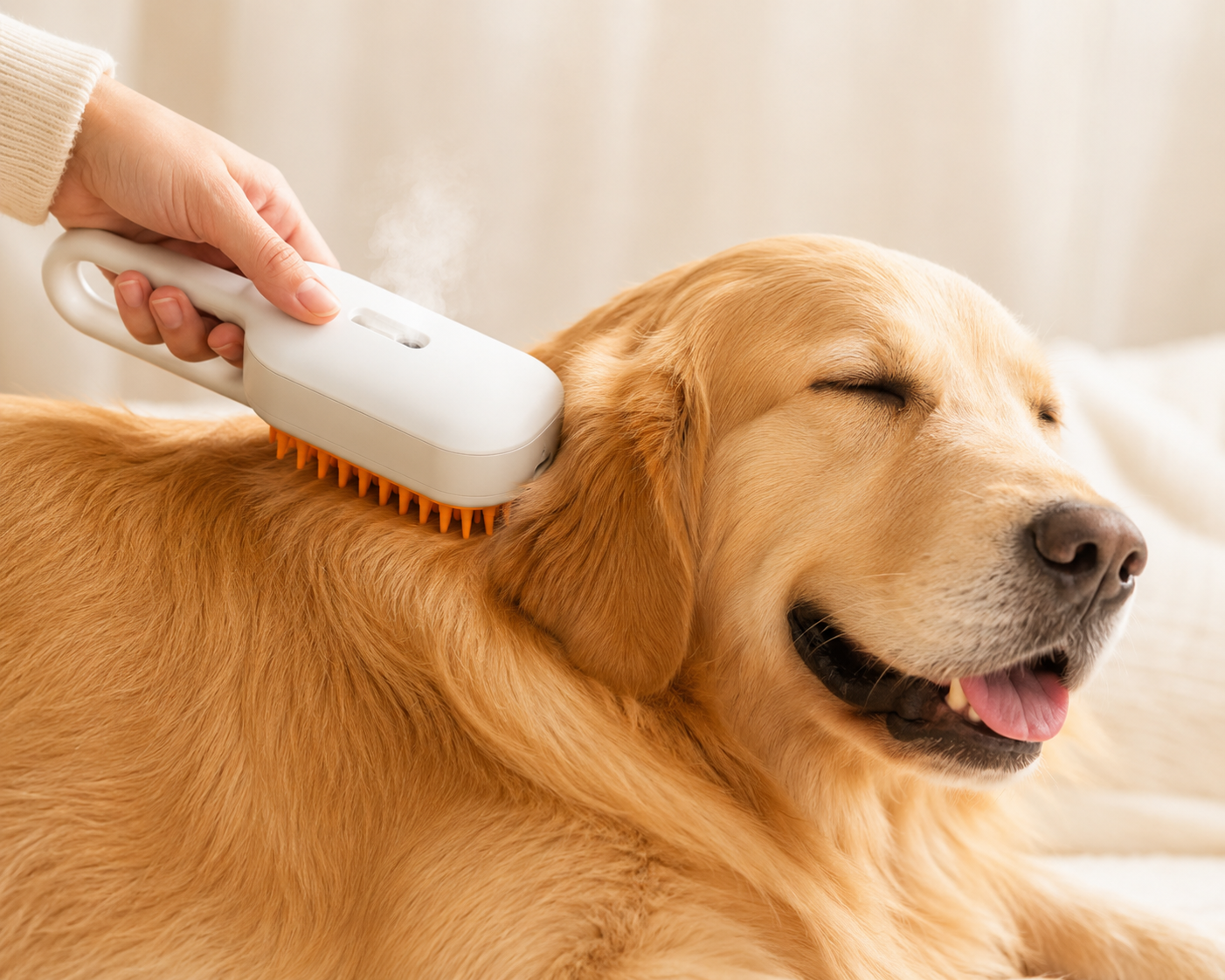 Adiós al Pelo Regado - Mishi Cepillo a Vapor 2 en 1 — Casa Sin Pelos en 5 Min/Día 🐾
