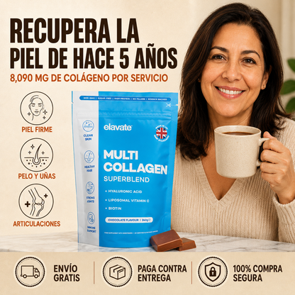 Elavate™ Multi Collagen Superblend — Recupera la Piel que Tenías Hace 5 Años, en Una Cuchara al Día ☕