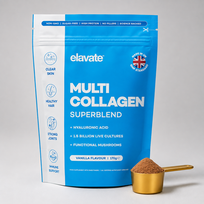 Elavate™ Multi Collagen Superblend — Recupera la Piel que Tenías Hace 5 Años, en Una Cuchara al Día ☕