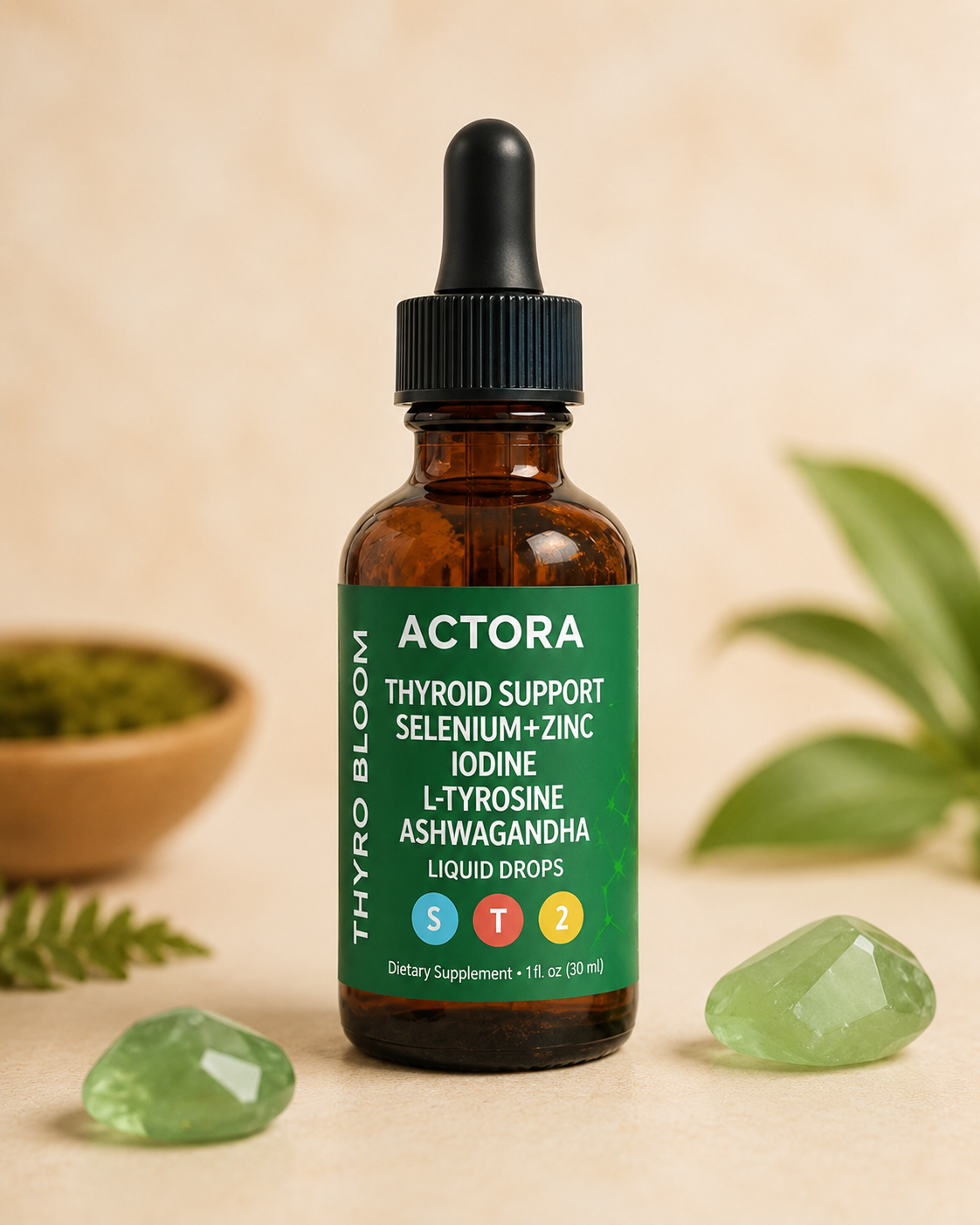 Tiroactiva™ – Despierta tu Tiroides y Recupera tu Energía — Gotas de Selenio + Yodo, Zinc, L-Tirosina y Ashwagandha 🦋