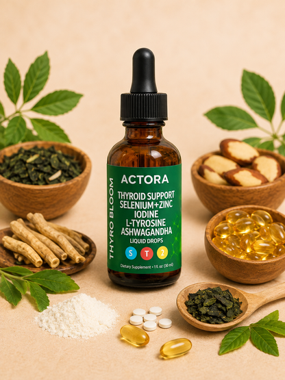 Tiroactiva™ – Despierta tu Tiroides y Recupera tu Energía — Gotas de Selenio + Yodo, Zinc, L-Tirosina y Ashwagandha 🦋