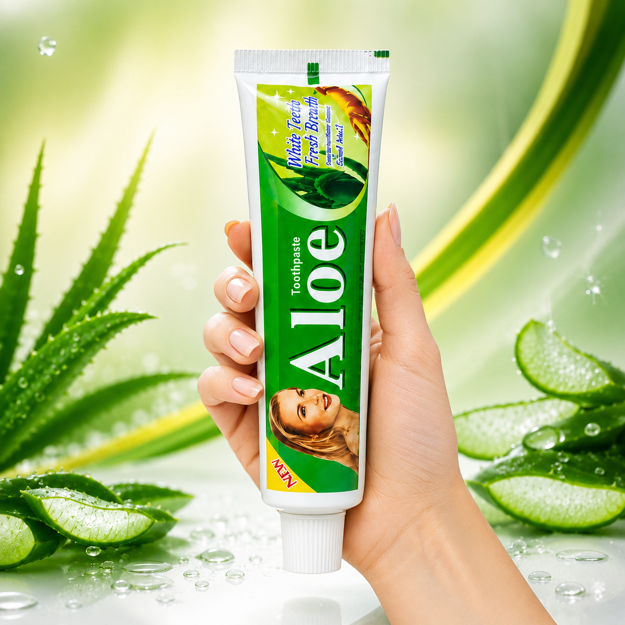 AloeBright™ - Pasta Blanqueadora con Aloe Vera — Sonrisa Más Blanca, Fresca y Segura✨