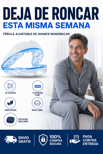 QuietFit™ Pro — Deja de Roncar Desde la Primera Semana — Férula Ajustable de 25 Posiciones 😴