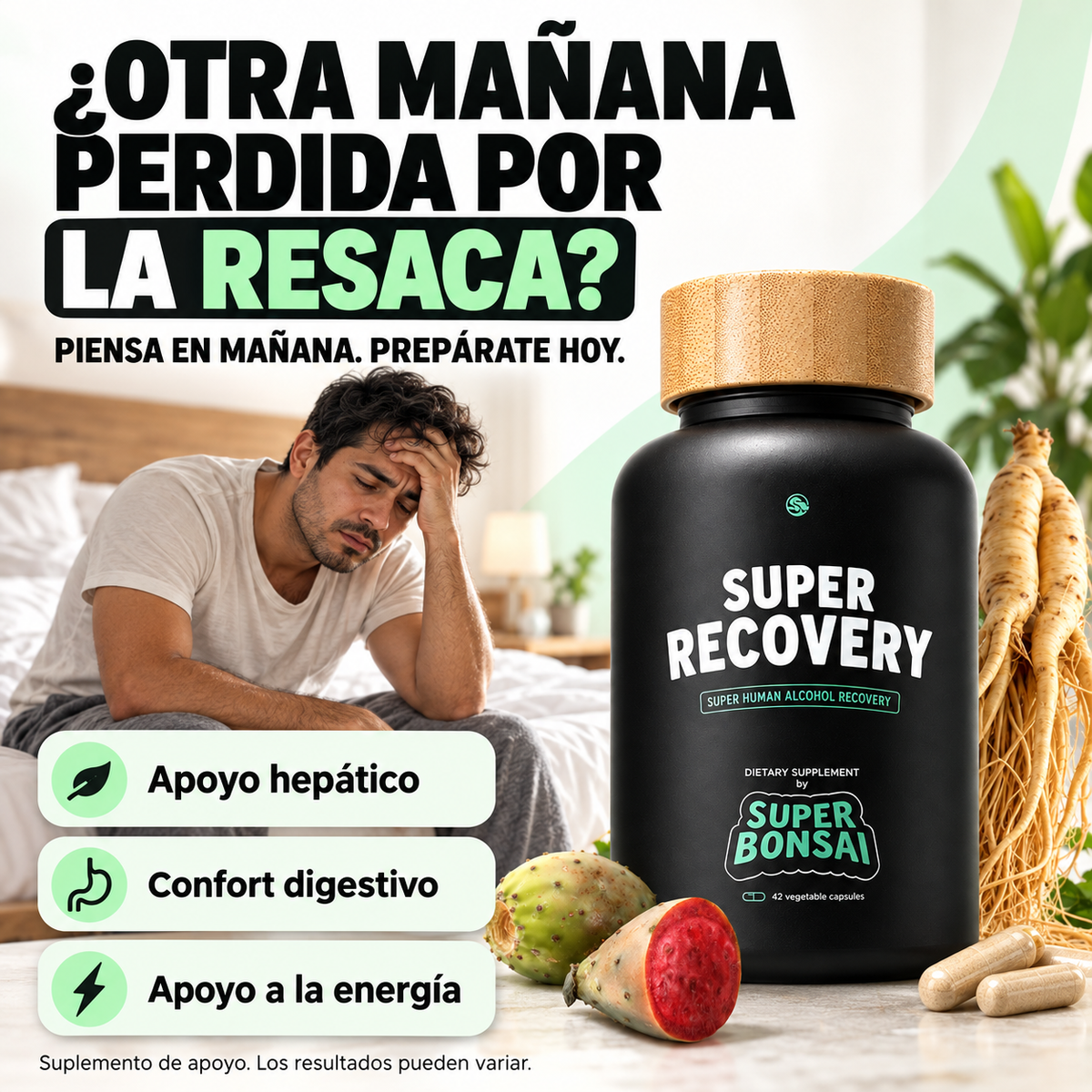 Super Recovery — Que la Resaca No Te Robe la Mañana — Apoyo Hepático + Confort Digestivo + Energía 🌿