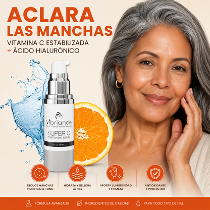 Vibriance Super C Serum™ — Aclara Manchas, Borra Líneas e Hidrata — Todo en Un Solo Pomo 🍊