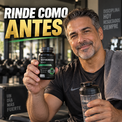 TestoGreens MAX™ – Recupera tu Energía y Vuelve a Rendir Como Antes — Fórmula Natural para Hombre con Ginseng, Boro y Vegetales Concentrados 🌿